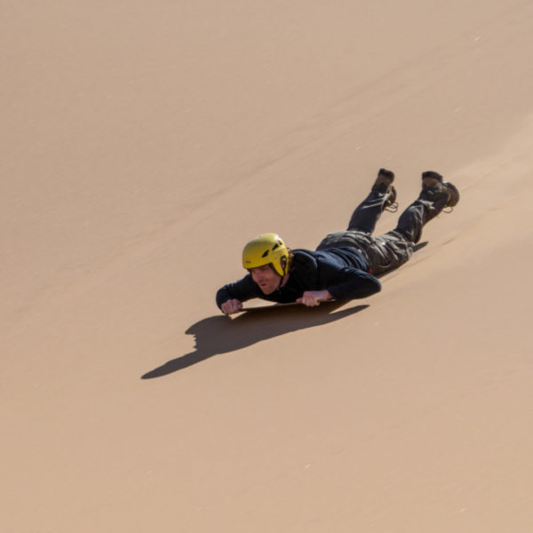 Sandboarding in the Namib Desert near Swakopmund