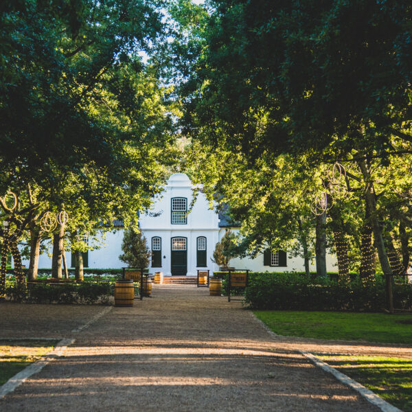 Stay in beautiful Cape Dutch architecture like this manor house at Boschendal in the South African Winelands when you take a tailor-made trip with Alfred&